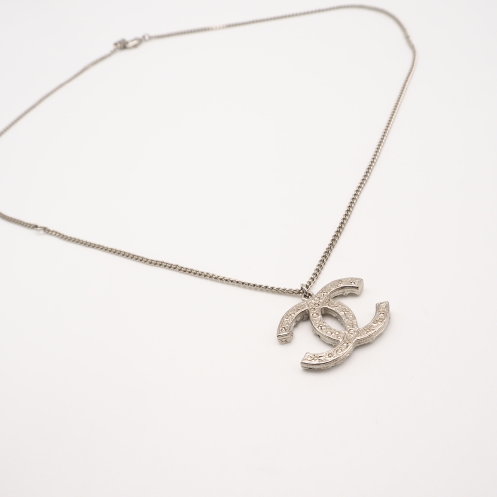 CHANEL Authentic Silver Logo Necklace - Picture 2 of 13